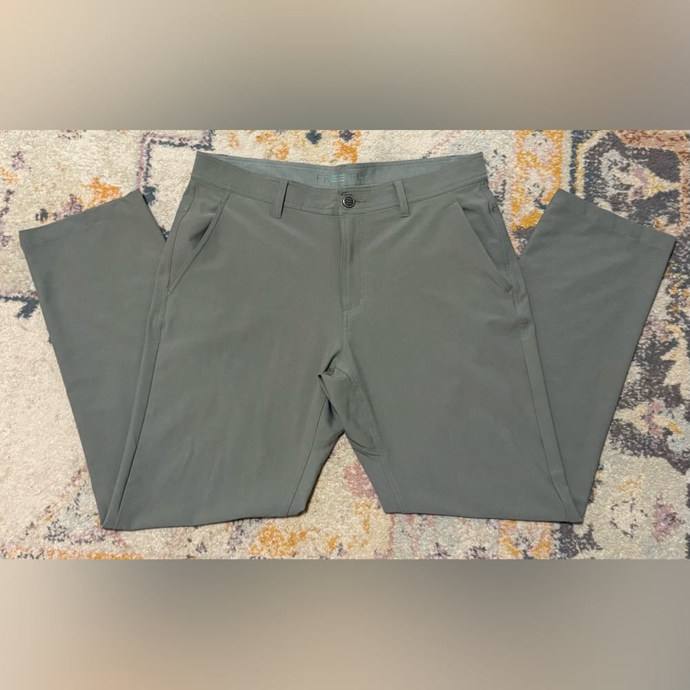 Free Fly Pants Mens 34x30 Khaki Performance Stretch Chino Golf Lightweight Tech